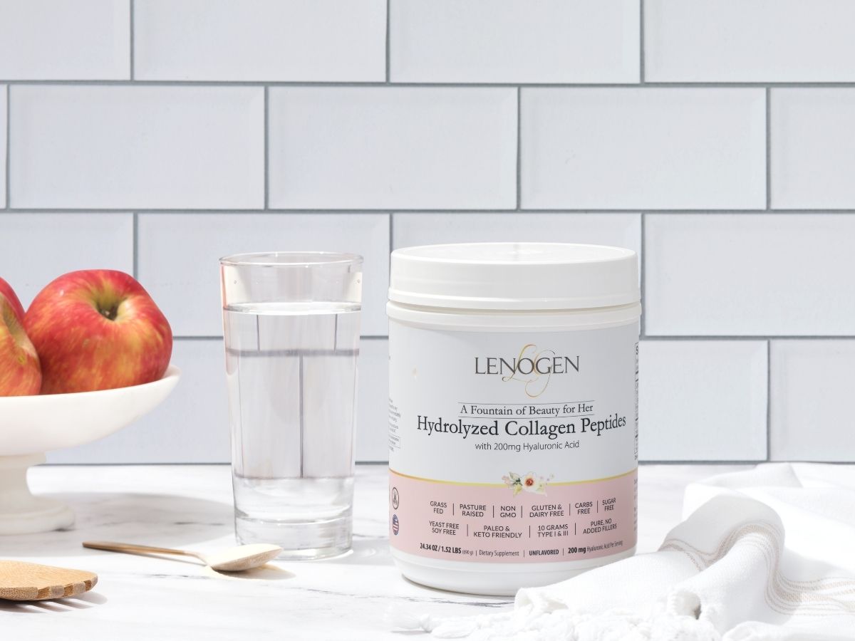 hydrolyzed collagen peptides powder with hyaluronic acid supplement for women